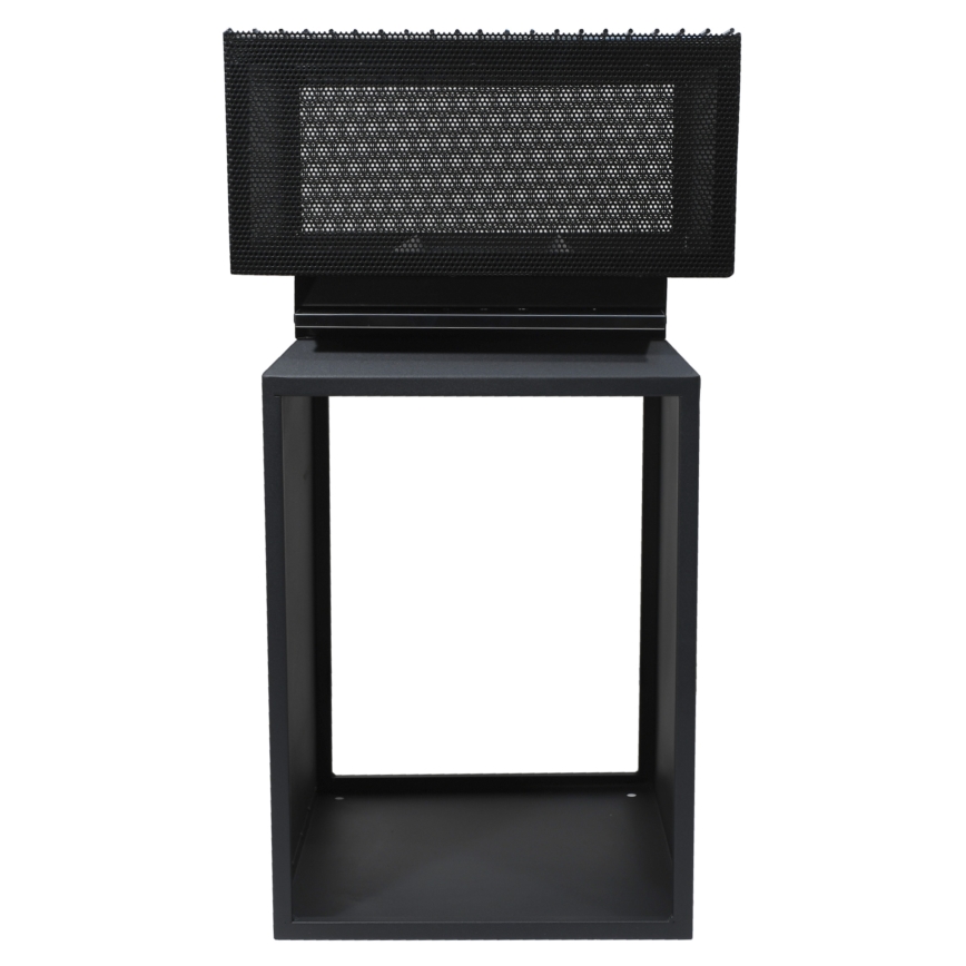 Преносимо огнище за дърва с решетка, черно