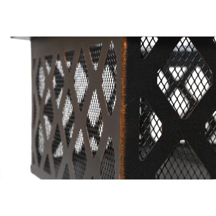 Преносимо огнище за дърва с решетка, черно/патина