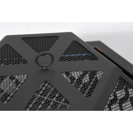 Преносимо огнище за дърва с решетка, черно/патина