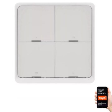 Превключвател 4 бутона GoSmart 1xCR2430 Tuya бял