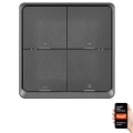 Превключвател 4 бутона GoSmart 1xCR2430 Tuya черен