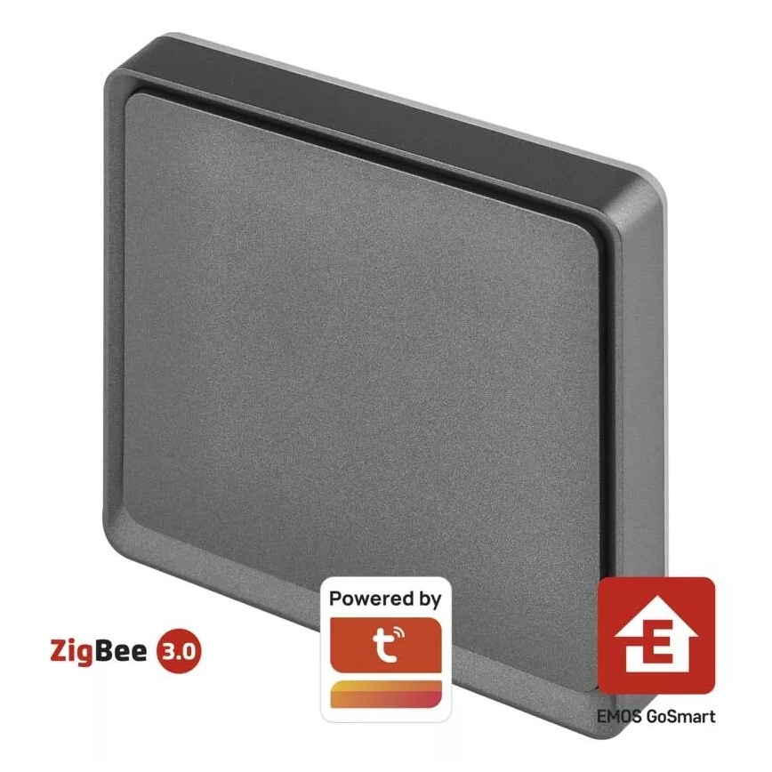 Превключвател с 1 бутон GoSmart 1xCR2430 Tuya черен