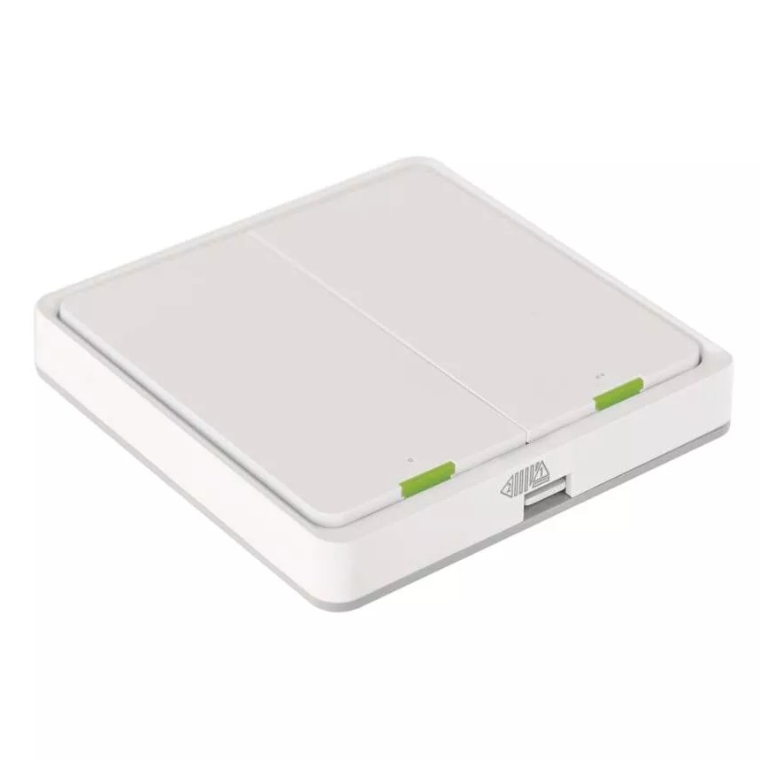 Превключвател с 2 бутона GoSmart 1xCR2430 Tuya бял