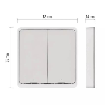 Превключвател с 2 бутона GoSmart 1xCR2430 Tuya бял