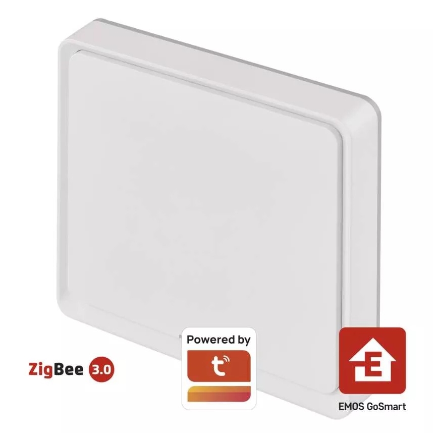 Превключвател с 1 бутон GoSmart 1xCR2430 Tuya бял