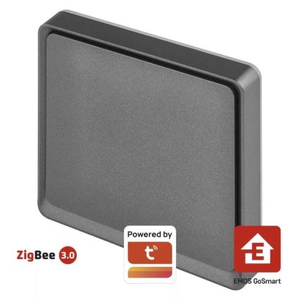 Превключвател с 1 бутон GoSmart 1xCR2430 Tuya черен