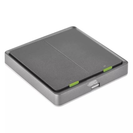 Превключвател с 2 бутона GoSmart 1xCR2430 Tuya черен