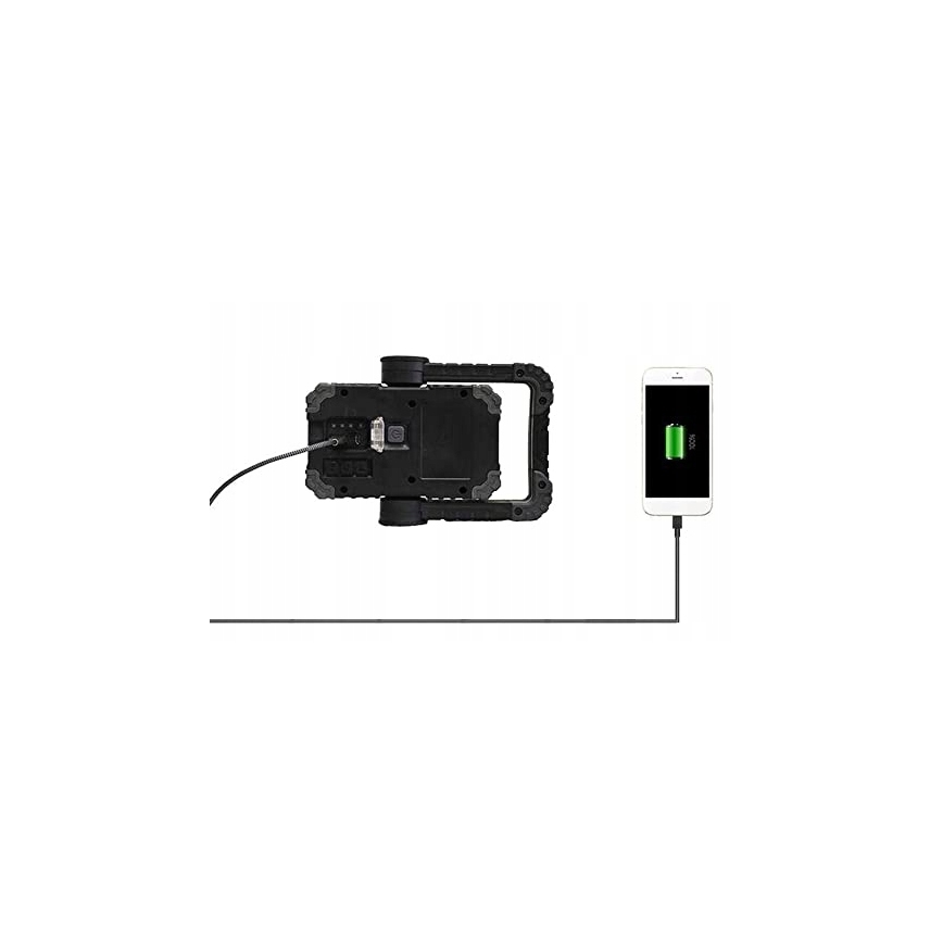 LED акумулаторен прожектор с вграден високоговорител и функция powerbank LED/10W/5V 4400 mAh IP44 черно/жълто