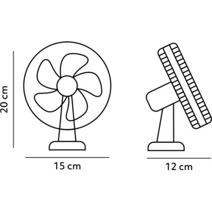 Презареждащ се настолен вентилатор с клип VIENTO 6W/5V 2000 mAh черен