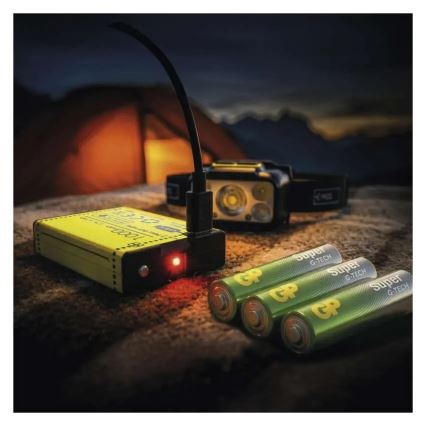 Презареждаема челна лампа с регулирана яркост LED/3xAAA/1000 mAh 3,7V
