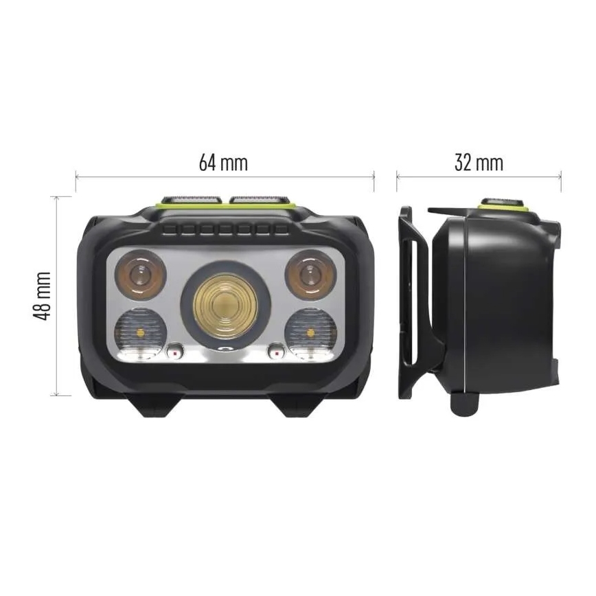 Презареждаема челна лампа с регулирана яркост LED/3xAAA/1000 mAh 3,7V