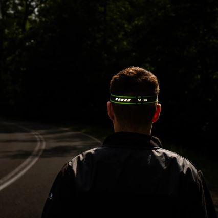 LED презареждаем челник с регулируема яркост, със сензор и червена светлина LED/6W/5V/3xAAA IP66 500 lm 1200 mAh