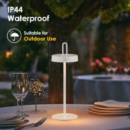 LED димируема външна презареждаема сензорна настолна лампа SHINE LED/1,5W/3,7V 3000 mAh IP44 бяла