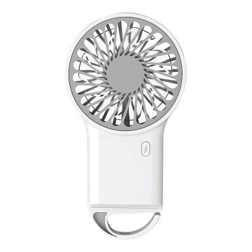 Презареждащ се джобен вентилатор 3W/5V 300 mAh, бял