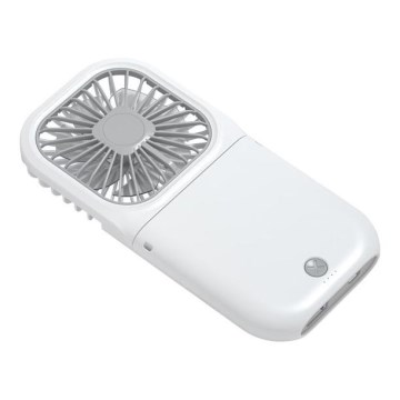 Презареждащ се джобен вентилатор 5W/5V 2500 mAh бял