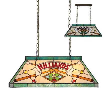 Prezent 1715 - Полилей на верига TIFFANY BILLIARD 3xE27/60W/230V
