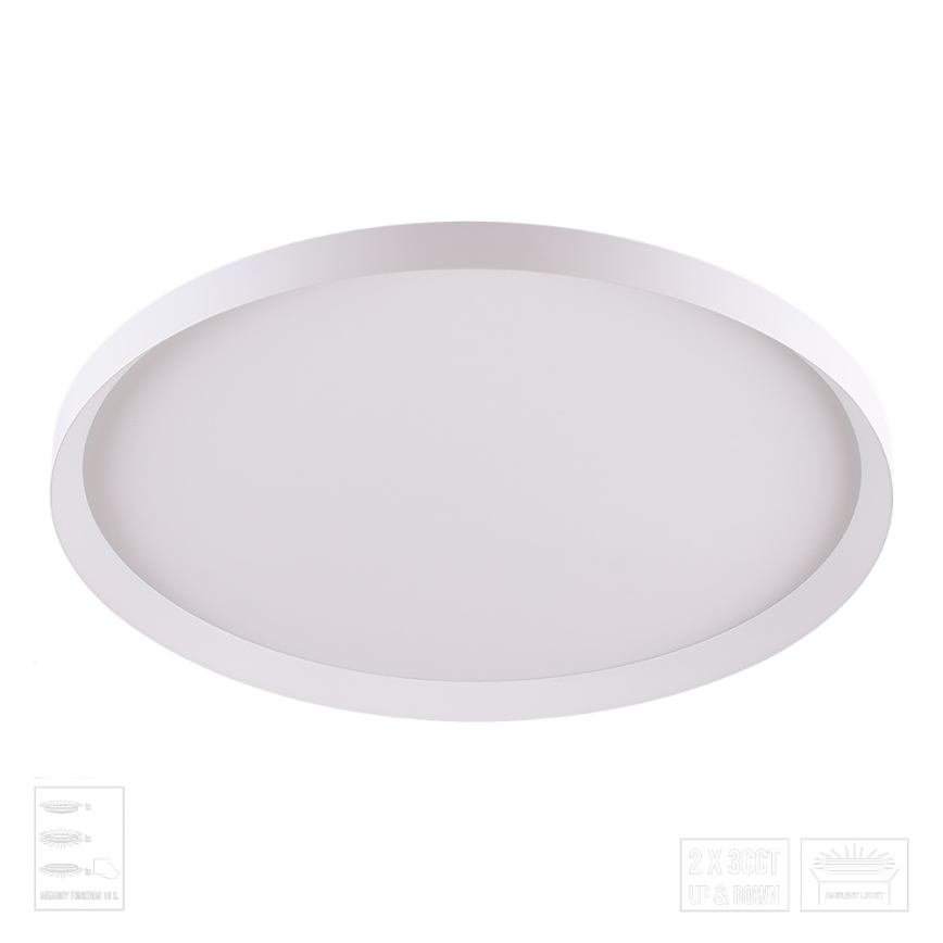 Prezent 17310 - LED плафон ADRA LED/42W/230V + LED/13W 3000/4000/6000K Ø 48,5 см бял
