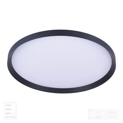 Prezent 17311 - LED таванно осветително тяло ADRA LED/42W/230V + LED/13W 3000/4000/6000K Ø 48,5 cm черно
