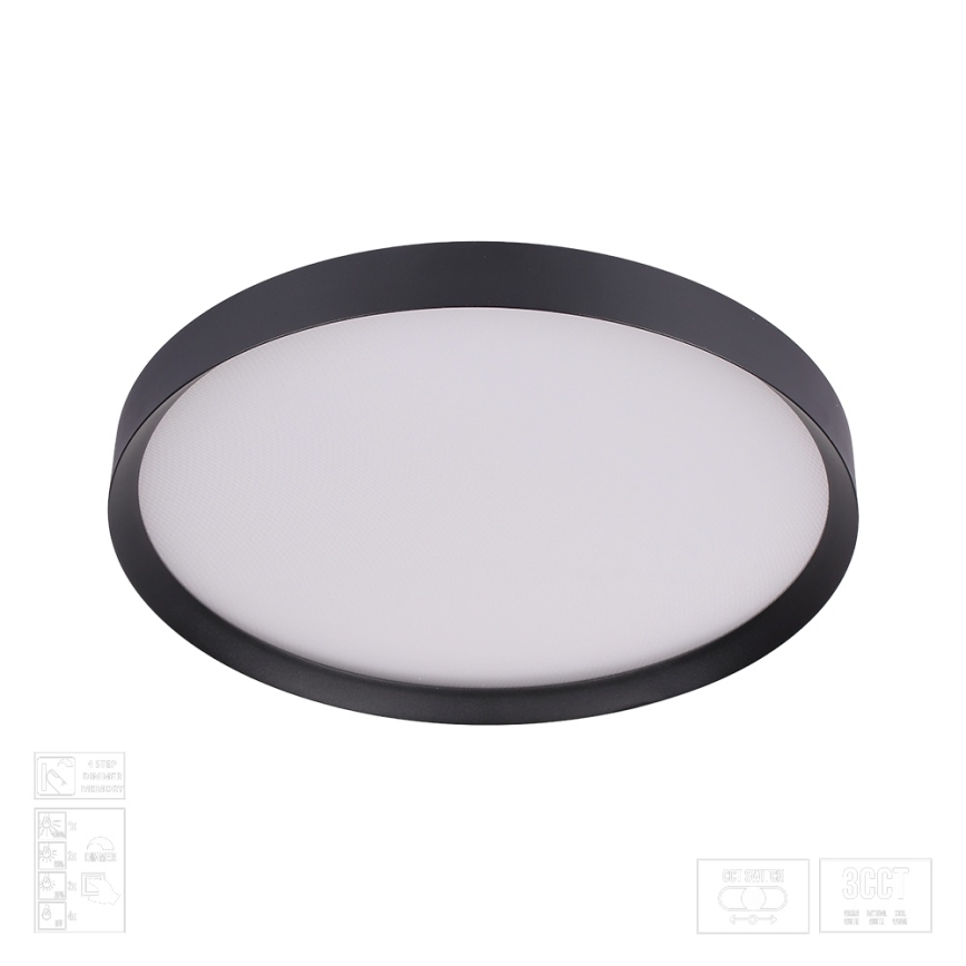 Prezent 17313 - Димируемо LED таванно осветително тяло MAYSA LED/36W/230V 3000/4000/6000K Ø 39,5 cm черно