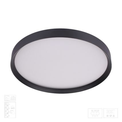 Prezent 17315 - LED димируемо таванно осветително тяло MAYSA LED/42W/230V 3000/4000/6000K Ø 48,5 см черно