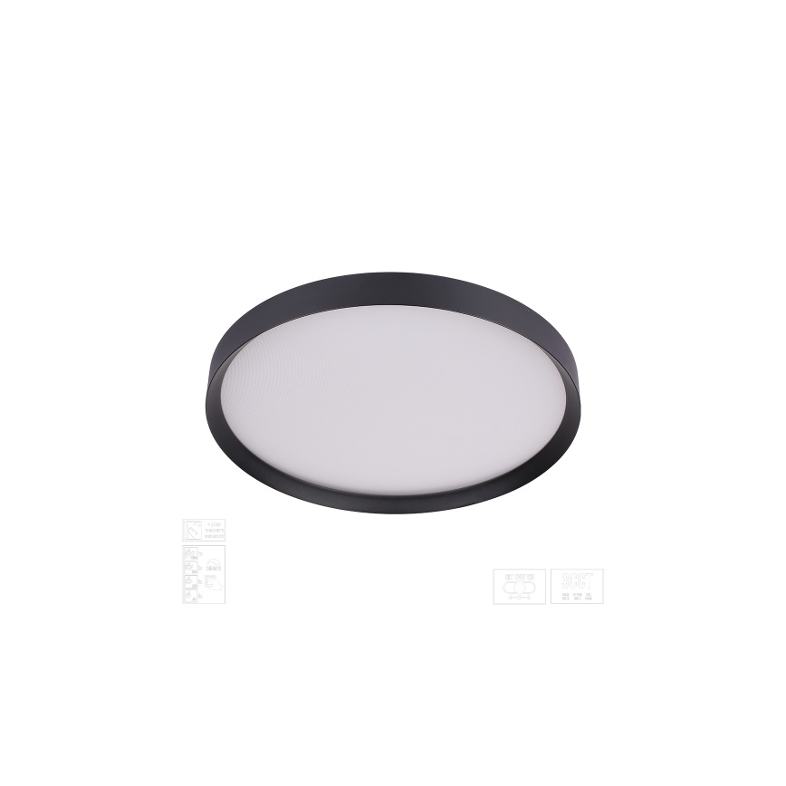 Prezent 17315 - LED димируемо таванно осветително тяло MAYSA LED/42W/230V 3000/4000/6000K Ø 48,5 см черно