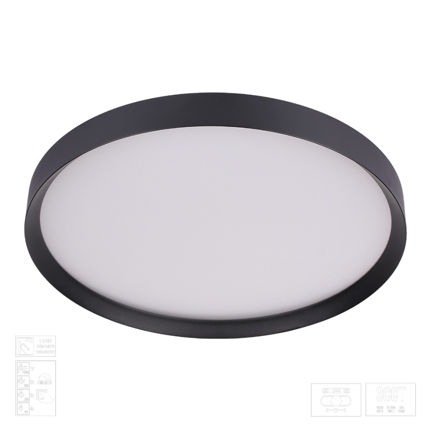 Prezent 17317 - Димируемо таванно LED осветително тяло MAYSA LED/72W/230V 3000/4000/6000K Ø 77 см черно