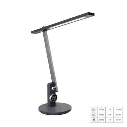 Prezent 31215 - LED Димируем докосване flexible настолна лампа с дисплей PUNK LED/12W/230V 3000-6500K