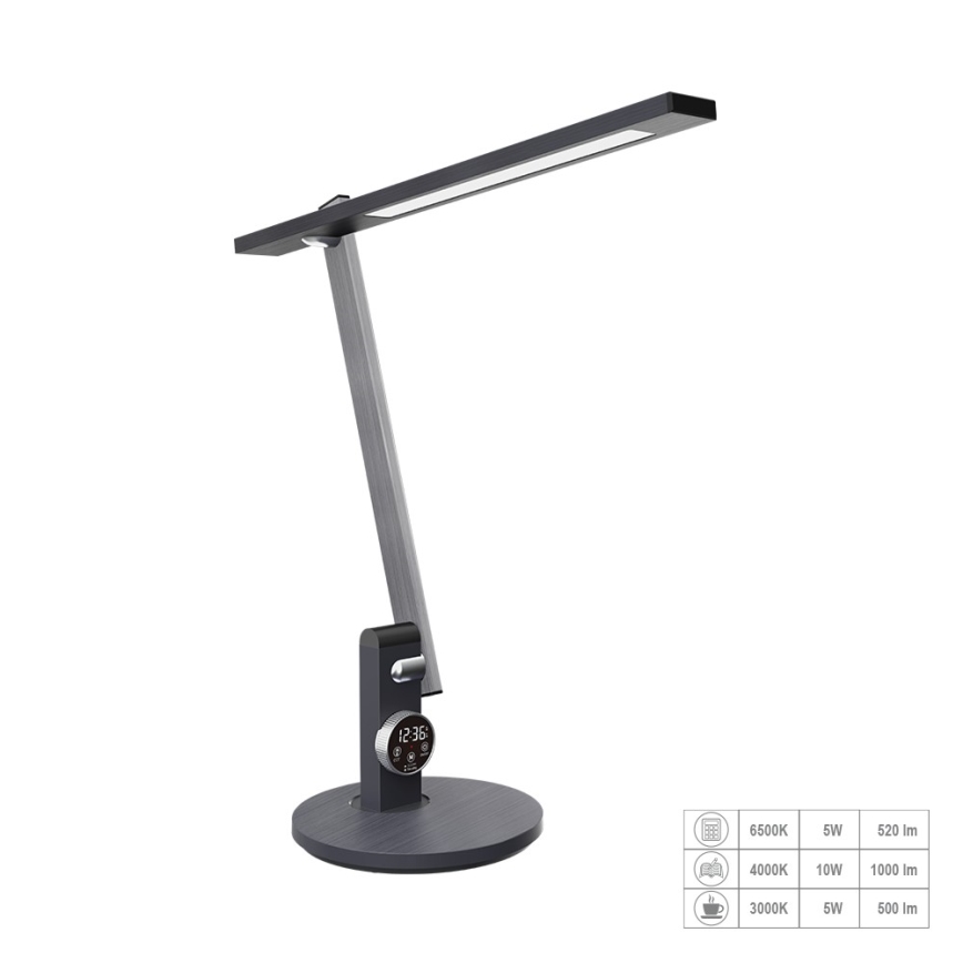 Prezent 31215 - LED Димируем докосване flexible настолна лампа с дисплей PUNK LED/12W/230V 3000-6500K