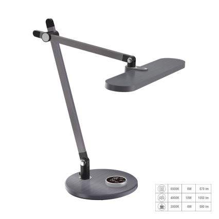 Prezent 31216 - LED Димируем докосване flexible настолна лампа с дисплей ZIPP LED/12W/230V 3000-6500K