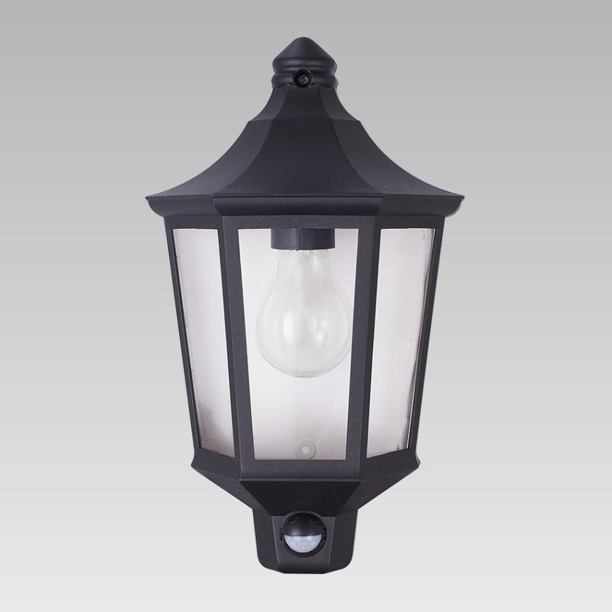 Prezent 31601 - Екстериорна лампа със сензор TULSA 1xE27/60W/230V IP44