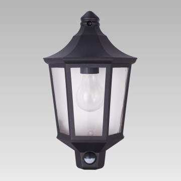 Prezent 31601 - Външно осветително тяло с сензор TULSA 1xE27/60W/230V IP44