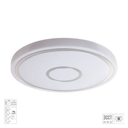 Prezent 71341 - димируемо таванно осветително тяло MOZAN LED/30W/230V 3000/4000/6500K Ø 38 см бяло