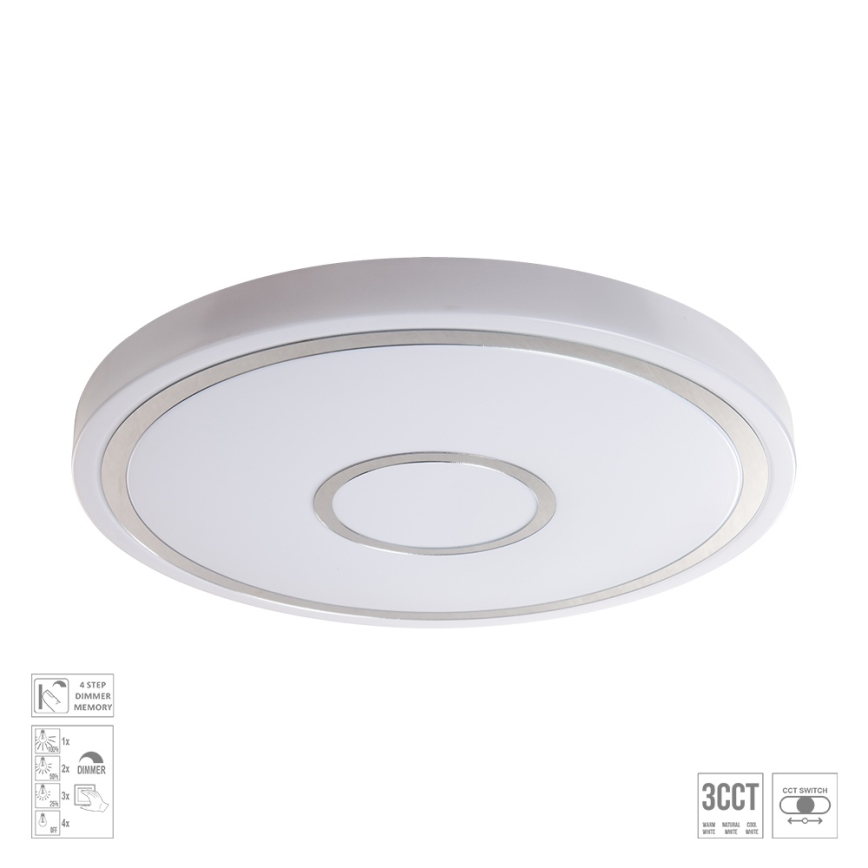 Prezent 71341 - димируемо таванно осветително тяло MOZAN LED/30W/230V 3000/4000/6500K Ø 38 см бяло