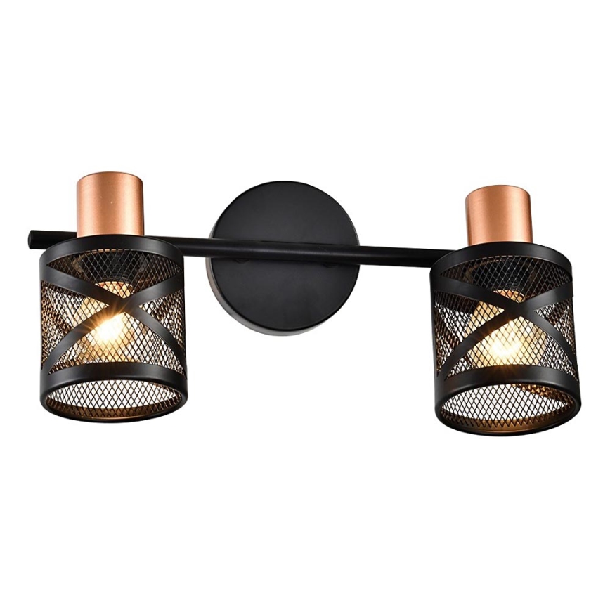 Prezent 75468 - Спот аплик ANTARES 2xE14/40W/230V черен/меден