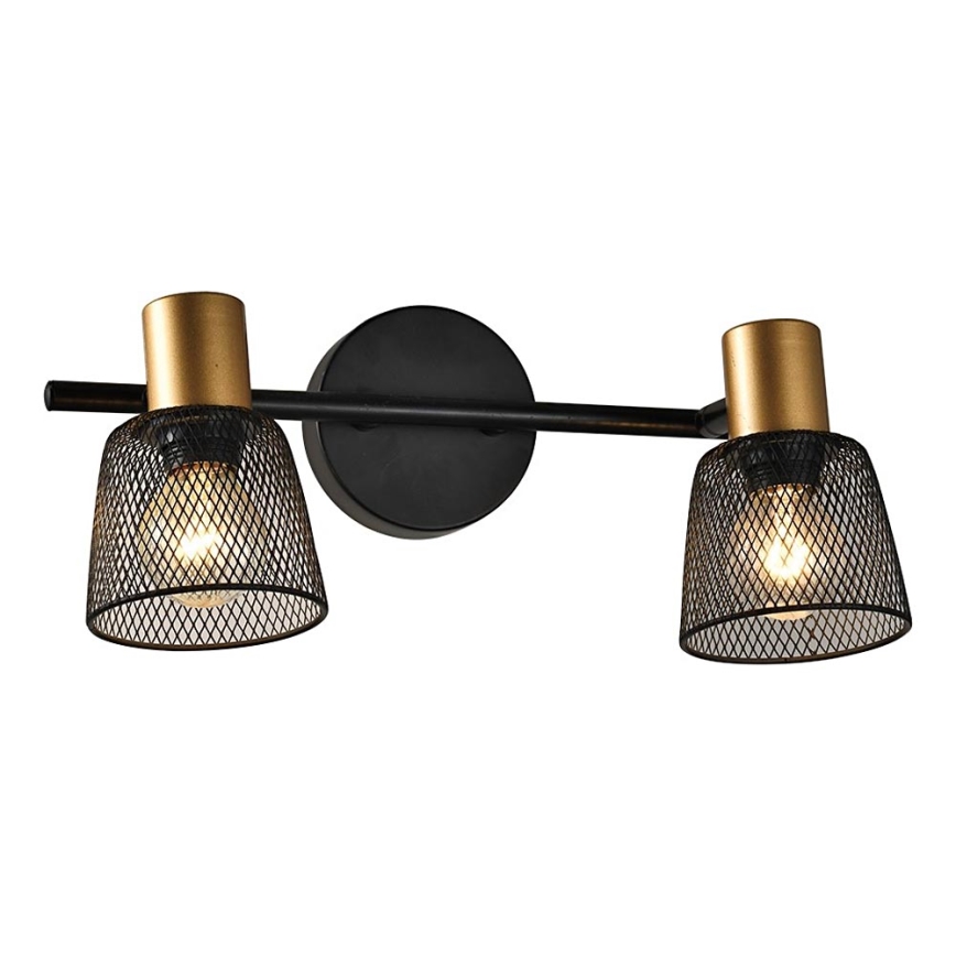 Prezent 75471 - Спот аплик DAYTONA 2xE14/40W/230V черен/златист