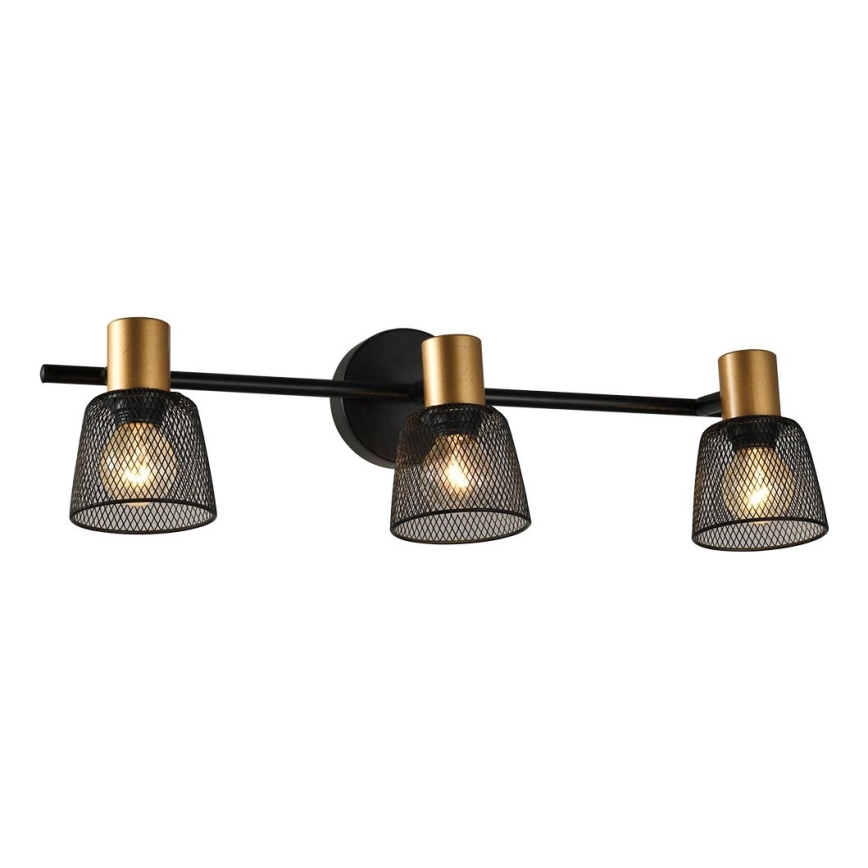 Prezent 75472 - Спот аплик DAYTONA 3xE14/40W/230V черен/златист