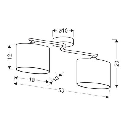 Прикрепен полилей BAN 2xE14/40W/230V