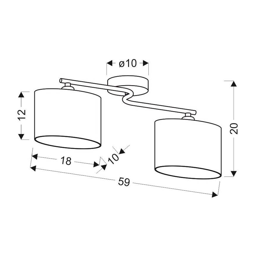 Прикрепен полилей BAN 2xE14/40W/230V
