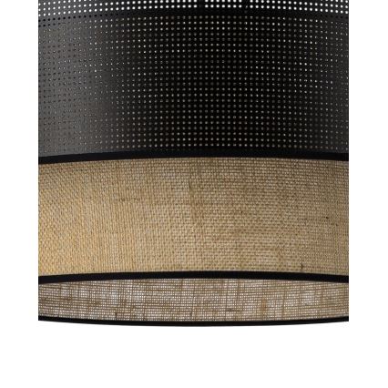 Прикрепен полилей BORHO 1xE27/60W/230V Ø 50 см черен/джут