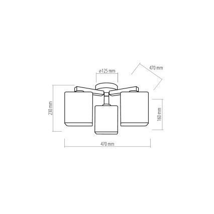 Прикрепен полилей NADIA 3xE27/60W/230V