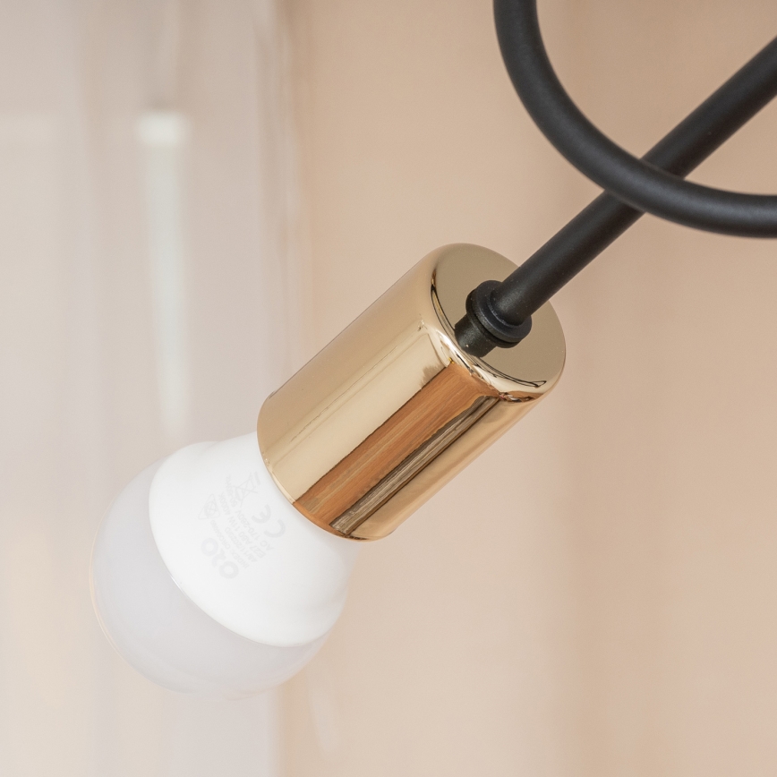 Прикрепен полилей OXFORD 3xE27/15W/230V златен/черен