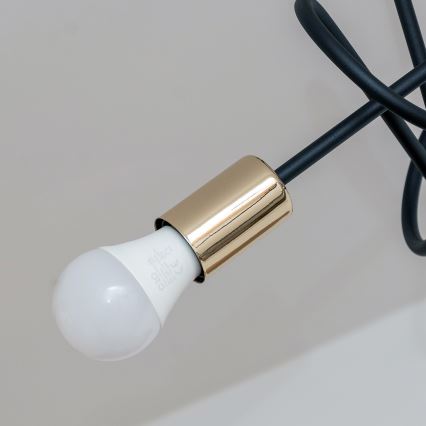 Прикрепен полилей OXFORD 3xE27/15W/230V златен/черен