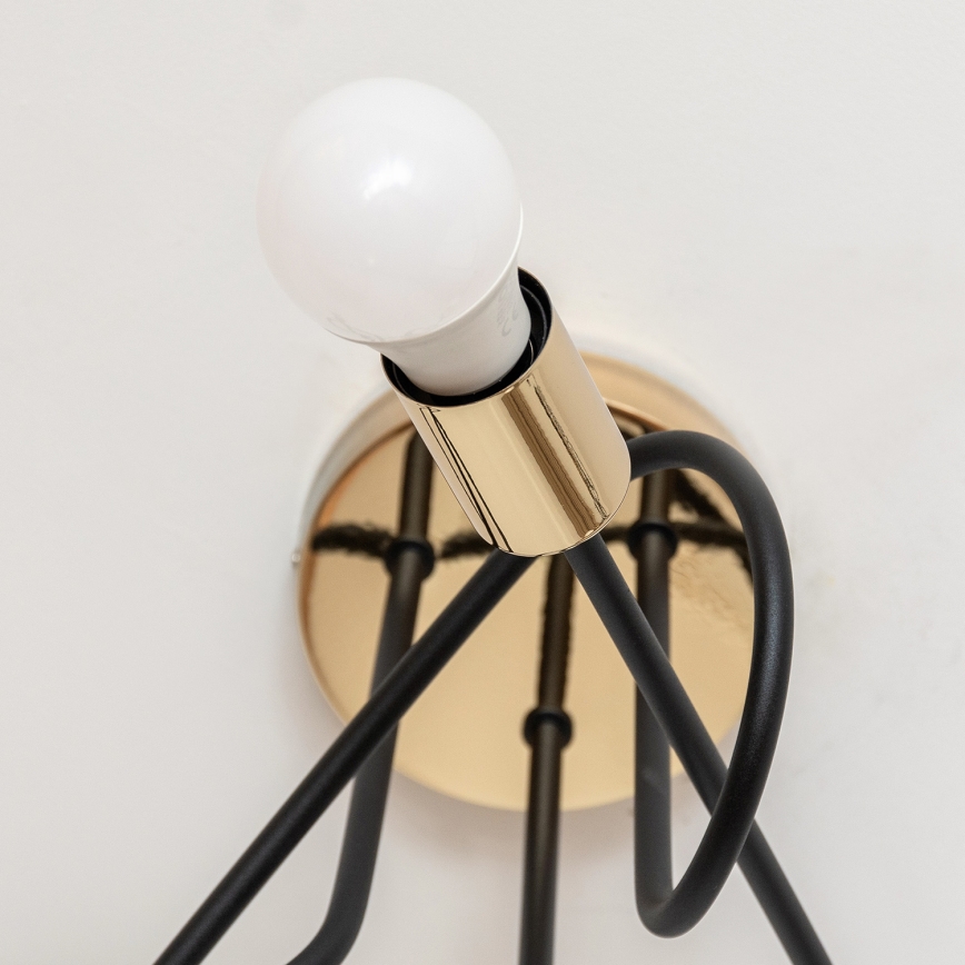 Прикрепен полилей OXFORD 3xE27/15W/230V златен/черен