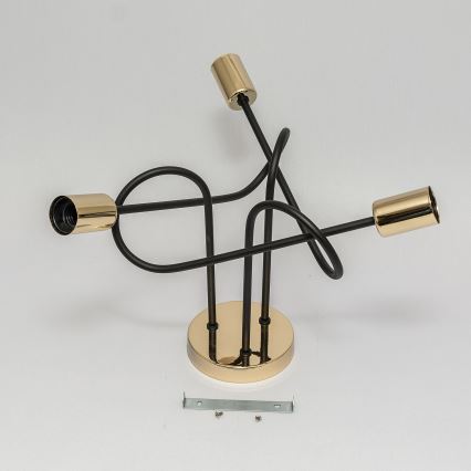 Прикрепен полилей OXFORD 3xE27/15W/230V златен/черен