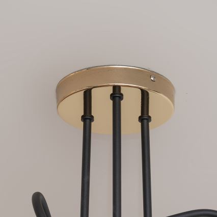 Прикрепен полилей OXFORD 3xE27/15W/230V златен/черен