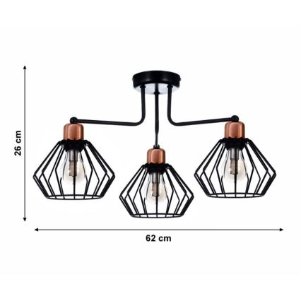 Прикрепен полилей PORTO 3xE27/40W/230V