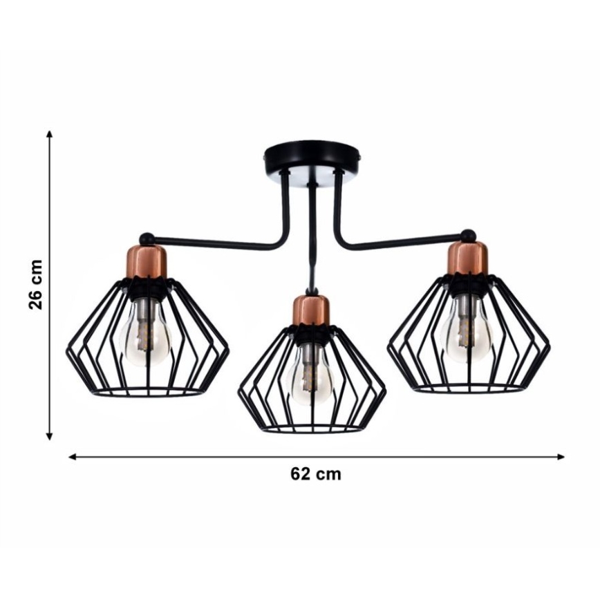 Прикрепен полилей PORTO 3xE27/40W/230V