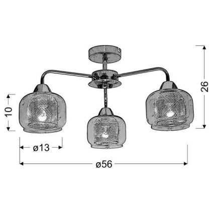Прикрепен полилей RAY 3xE14/40W/230V