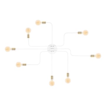 Прикрепен полилей TRUVA 8xE27/40W/230V бял/златен