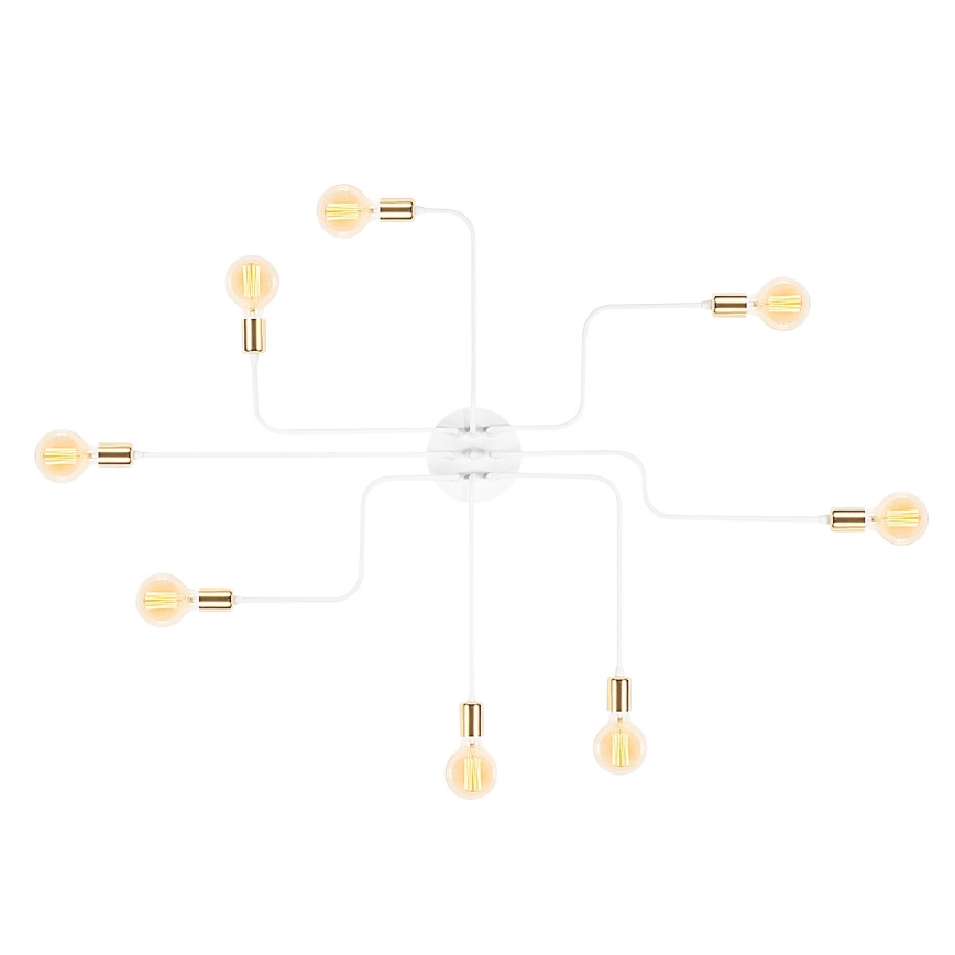 Прикрепен полилей TRUVA 8xE27/40W/230V бял/златен
